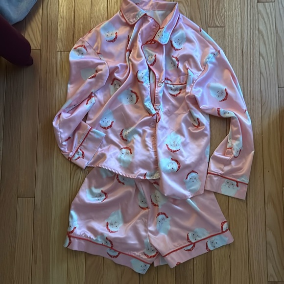 Santa PJs size small. Worn once for pictures. You could wear next year! - Picture 1 of 3